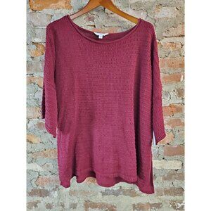 New Red Maroon Sweater Womens Sz L Large Time And Tru